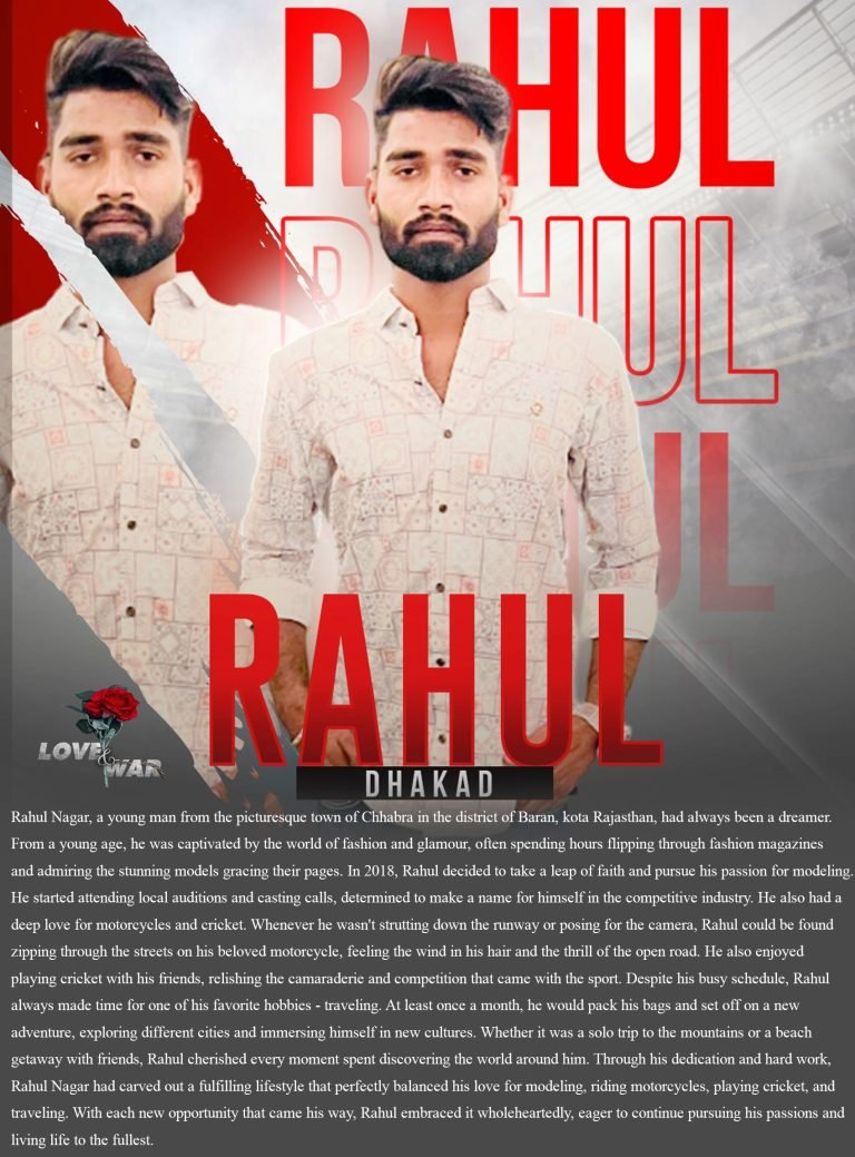 MODEL Rahul Dhakad Kota LOVE and WAR