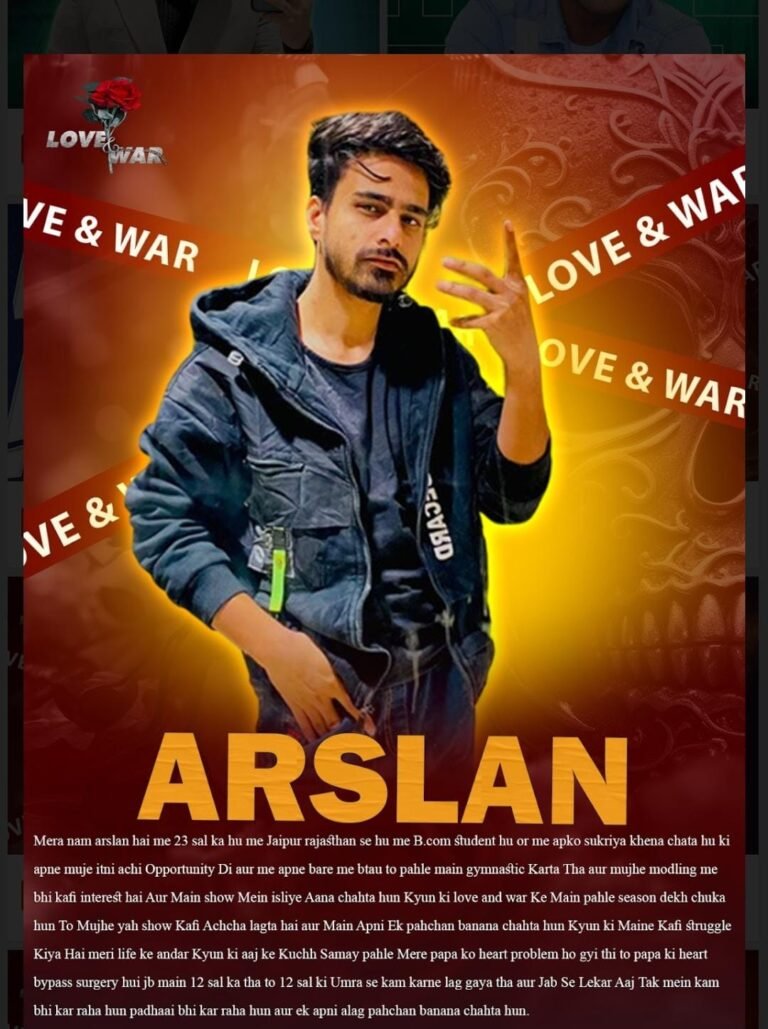 MODEL Arslan Jaipur  LOVE and WAR