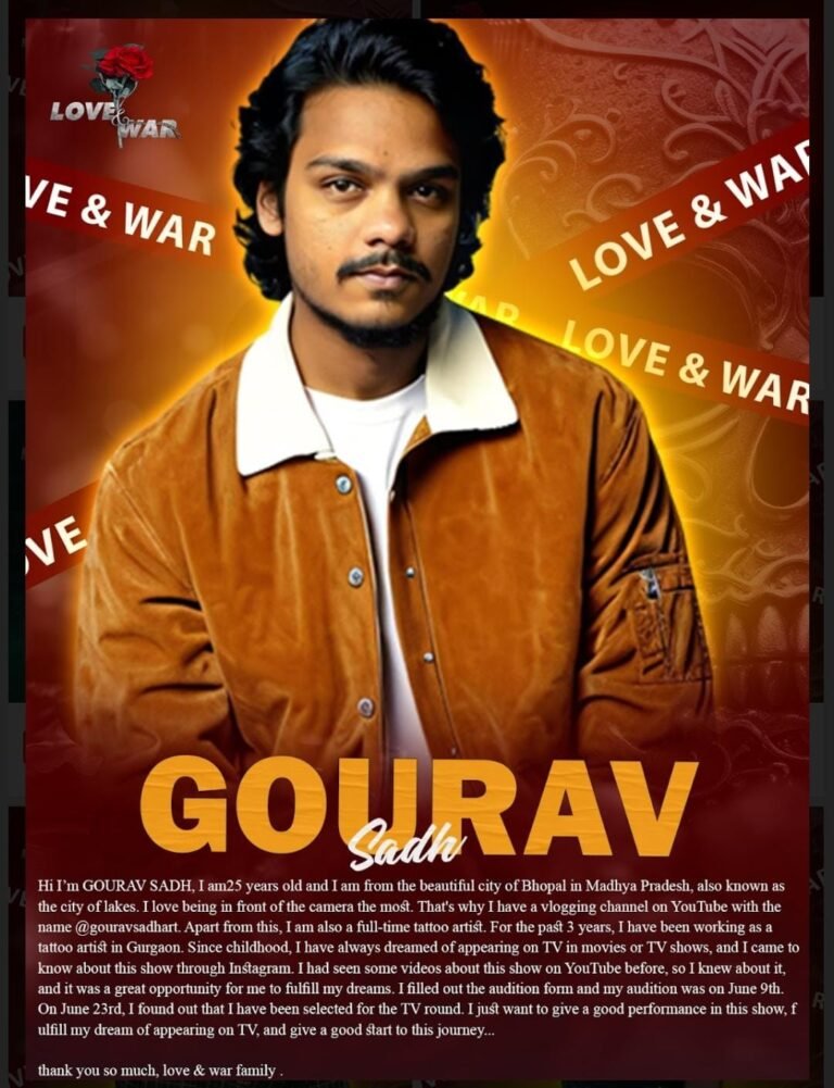 MODEL Gourav Sadh Bhopal LOVE and WAR